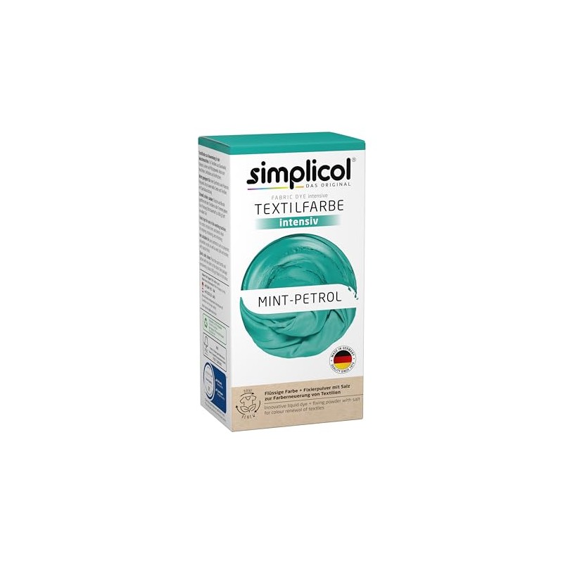 simplicol Intensive Textile Dye, Mint Petrol 1027251, Easy Washing Machine