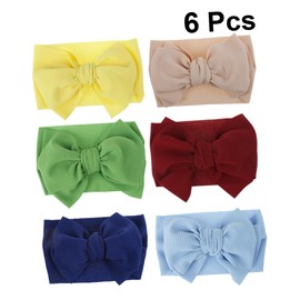 Outanaya 6pcs Bowknot Hairbands for Wide Brimmed Head Wraps Soft Stretchy Hair Accessories Mixed Colors for Birthdays Special Occasions