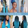 Pre-Stretched Braiding Hair Ombre Blue Braiding Hair Extensions 26 Inch