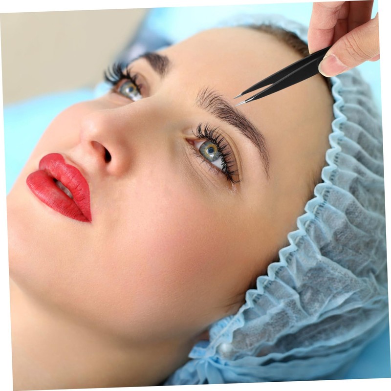 WOONEKY Eyes Brow Clip Isolating Tweezers 1.5mm Stainless Steel for