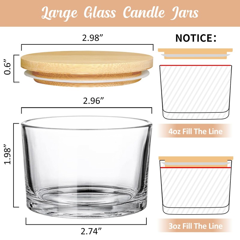 SUPMIND 30 Pack 4oz Clear Candle Jars, Small Wide Mouth