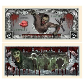 American Art Classics Zombie Million Dollar Bill in Currency Bill Protector