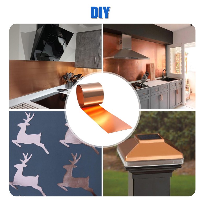 Uxney Copper Tape Copper Sheet Roll, Copper Sheet 3500 x