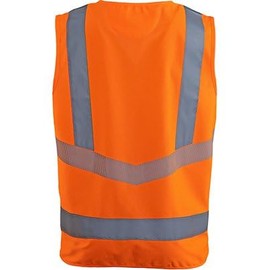 TROJAN Arco Responsible Mens Hi-Vis Safety Vest, Orange, Class 2 EN ISO 20471 & RIS-3279-TOM, Recycled Polyester, Zip Closure, Reflective Tape, Sustainable Workwear, Size Large