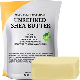 Manteca de karité orgánica de 1 libra — Certificado USDA por Mary Tylor Naturals — Crudo, sin refinar, marfil de Ghana África — Increíble nutrición para la piel, eccema, estrías y cuerpo