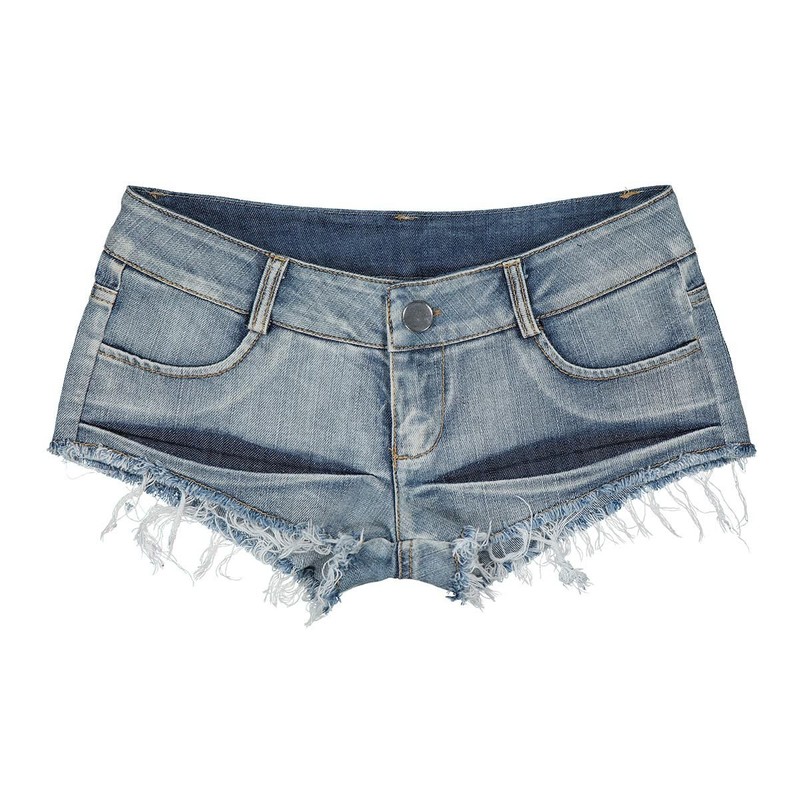 ADESUGATA Ladies Low Rise Stretch Denim Mini Shorts, l