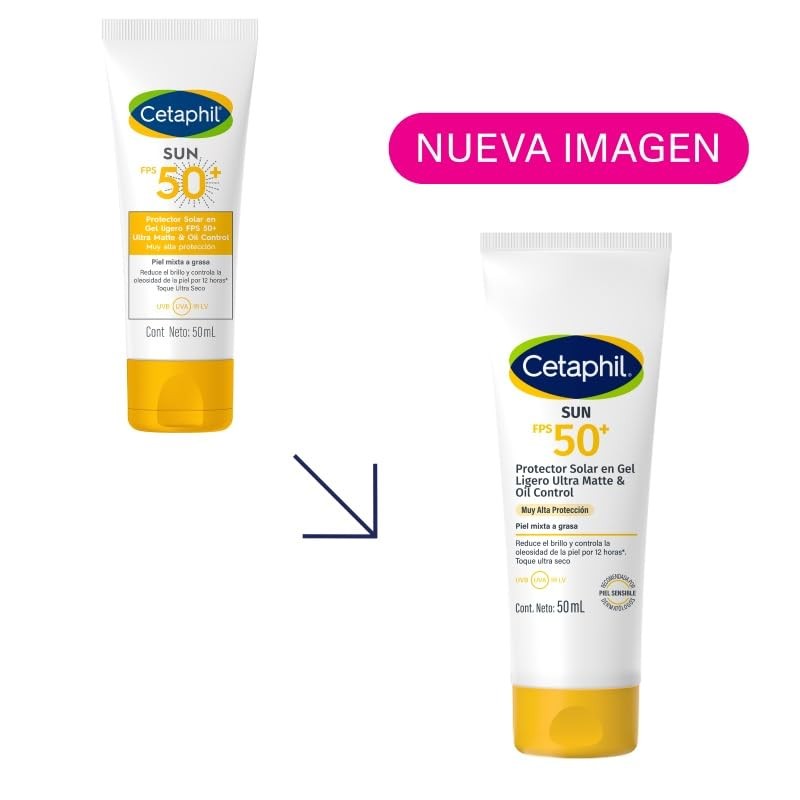 Cetaphil Sun Fps50 Protector Solar Gel Ligero Ultra Matte Piel