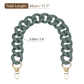 QUARKZMAN Acrylic Handbag Chain Strap 17.7 Inch Flat Handbag Replacement Strap Acrylic Flat Chain for Handbag Handbags Matt Green, Matte green