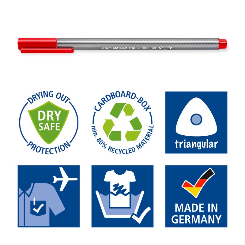 Staedtler Triplus Fineliner - Blue (Pack of 4) - 3+1