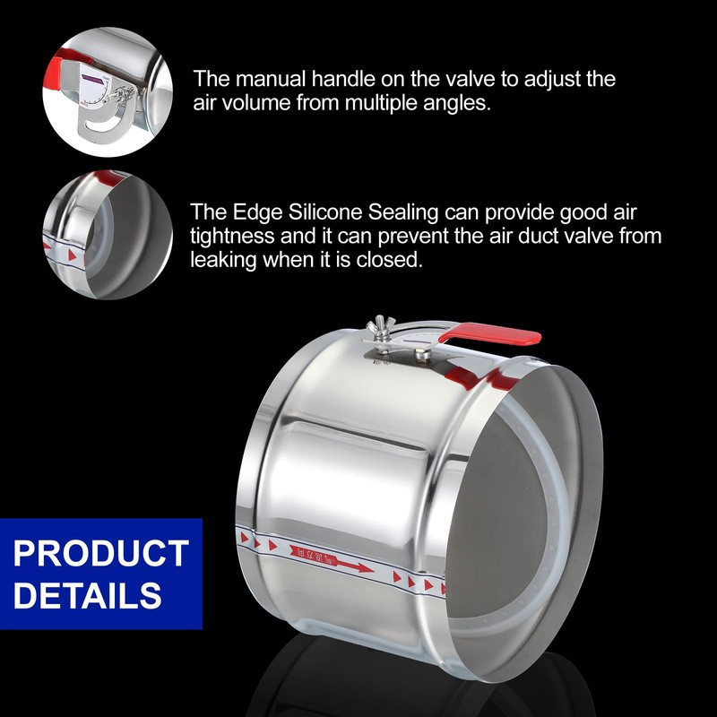 PATIKIL HVAC Duct Manual Volume Backdraft Damper, 12 Inch, Airflow