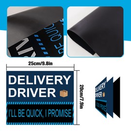 Dakchor Delivery Driver Car Magnets, I'll be Quick I Promise 20x25cm Vehicle Sign Blue 3 Pack