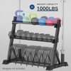 ULTRA FUEGO Dumbbell Rack 3-Tier Weight Plate Rack Storage Stand