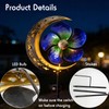 Solar Powered Wind Spinner Stake Light, Warm White LED Moon