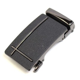 Luminio Lbe88 Men's Genuine Leather Belt, Slide Belt, No Holes, Stepless Adjustable, One-Touch Belt, Auto-Lock Belt, Suit, Plain, Business, Casual, Replacement, Brand, (M Type/Black) Free Up to 49.2