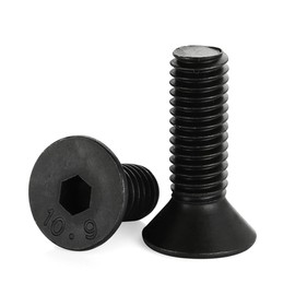 #6-32 x 3/8" Flat Head Socket Cap Screws Countersunk Bolts Countersunk Bolts, Alloy Steel Grade 10.9, Fully Threaded, Black Oxide, 50 PCS