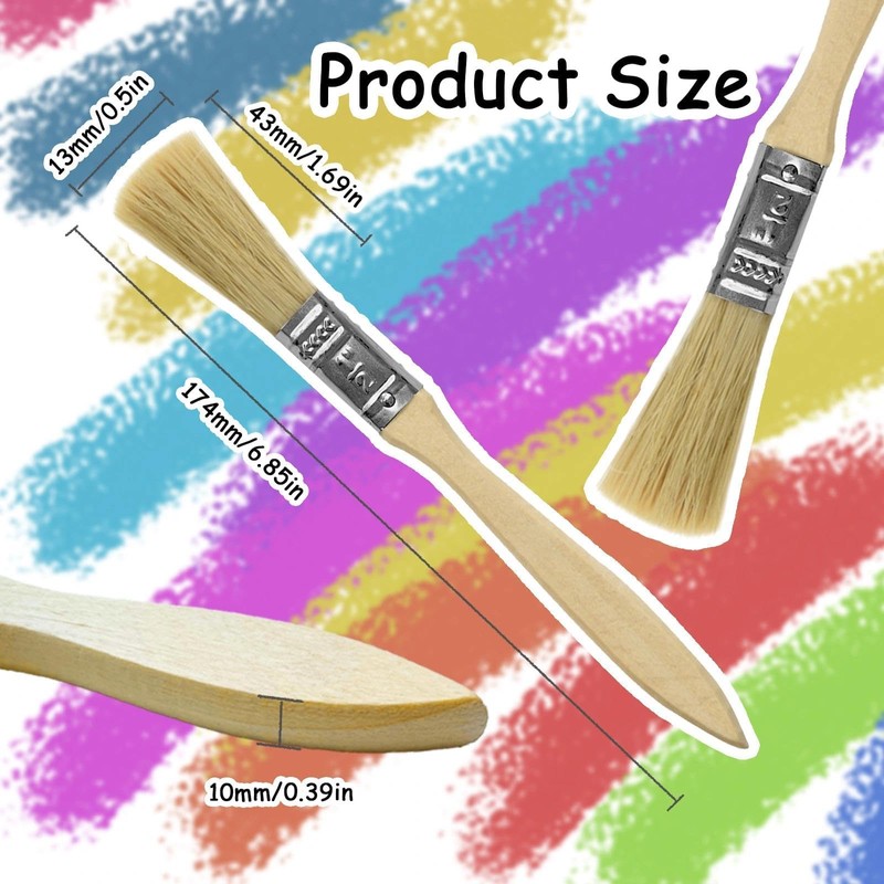 PDKKFF 40PCS 1/2 inch Paint Brush Set, Chip Paint Brushes,