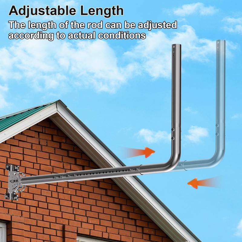 Antenna Mount for Long Wall - Lenght Adjustable Long Eave