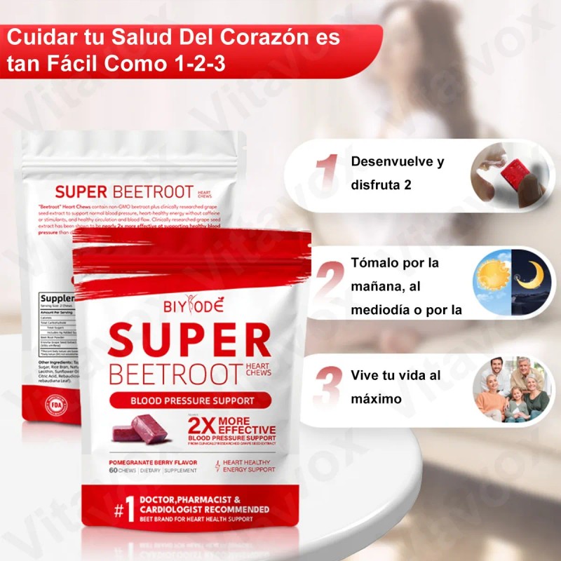 3pc Gomitas De Superbeets-corazón, Energía Y Circulación