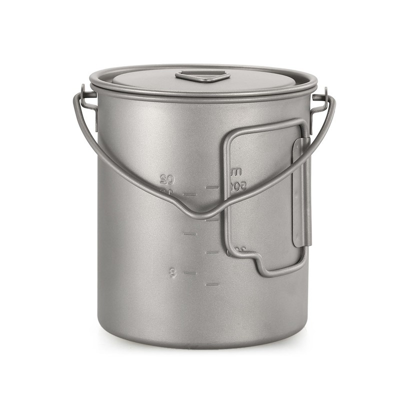 TOMSHOO Ultralight 750ml Titanium Pot Portable Titanium Water Mug Cup