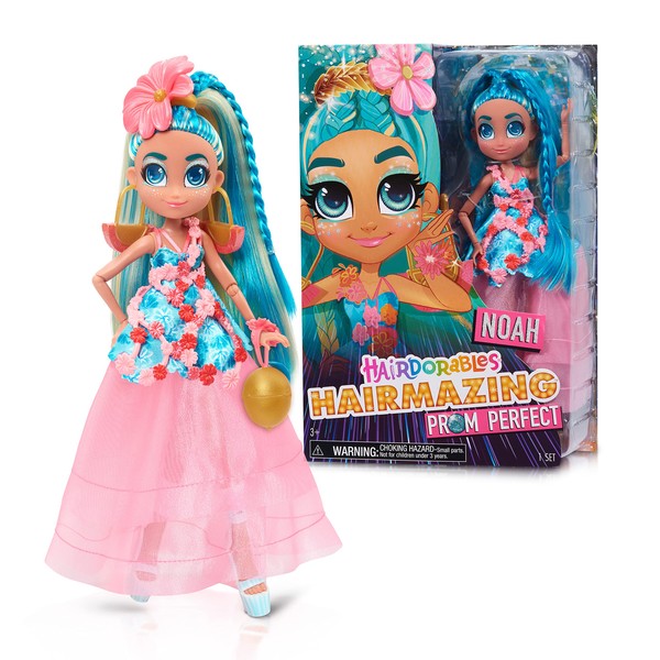 Hairdorables Hairmazing Prom Perfect Fashion Dolls, Noah, Blue and Blonde Hair, Kids Toys for Ages 3 Up by Just Play