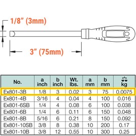 C.S. Unitec "Screwdriver Flat Head Non-Sparking, Non-Magnetic, Corrosion Resistant 1/8"" x 3"" TUV Certified EX801-3B"