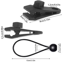 Tent Clips Clamps Tarpaulin Clips Crocodile Mouth Clip Multifunctional Wind Rope Buckle Tent Clip Lock Grip High Strength for Banner Tents Tarp Outdoor Camping(10 Tent Clips and 10 Tied Ropes)