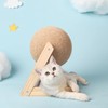 Cat Toy with Ball, Solid Wood Scratching Post, Sturdy Wooden