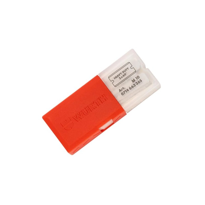 Würth 10x Scraper Blades Heavy Duty 2 x 60° Scraper