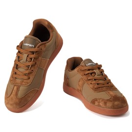 UBFEN Womens Fashion Sneakers Classic Retro Trainers Skate Shoes Casual Comfort Walking Footwear Tan Brown Size US 7