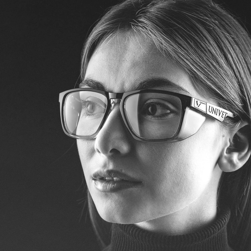 UNIVET | Work Safety Glasses, Scratch-Resistant, Stylish, 571 Diamond Clear