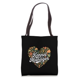Kennel Manager Heart Shaped Floral Motif Tote Bag