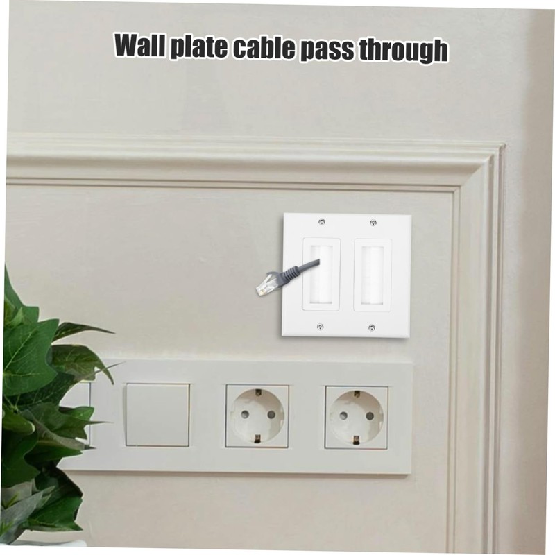 COHEALI Dual Port Brush Wall Plate Insert for Cable Management