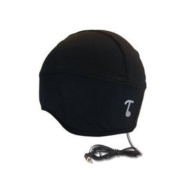 TOOKS SPORTEC Skully Performance Skull Cap with Built-in Removable Headphones - Color: Black, Comfortable 100% Prostretch (Dryfit) Keeps You Cool