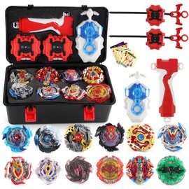 12 Pcs Battling Top Gyros Turbos Set, Spinning Top 4D Toy Gift 3 Launcher with Box Set-06A