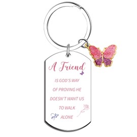 Klpoyu Friendship Gifts for Women Friends Christian Keychain Gifts for Women Unique Birthday Gift for Best Friend Her Women Bestie Bff Long Distance Gifts Christmas Gifts Ideas Butterfly Accessories