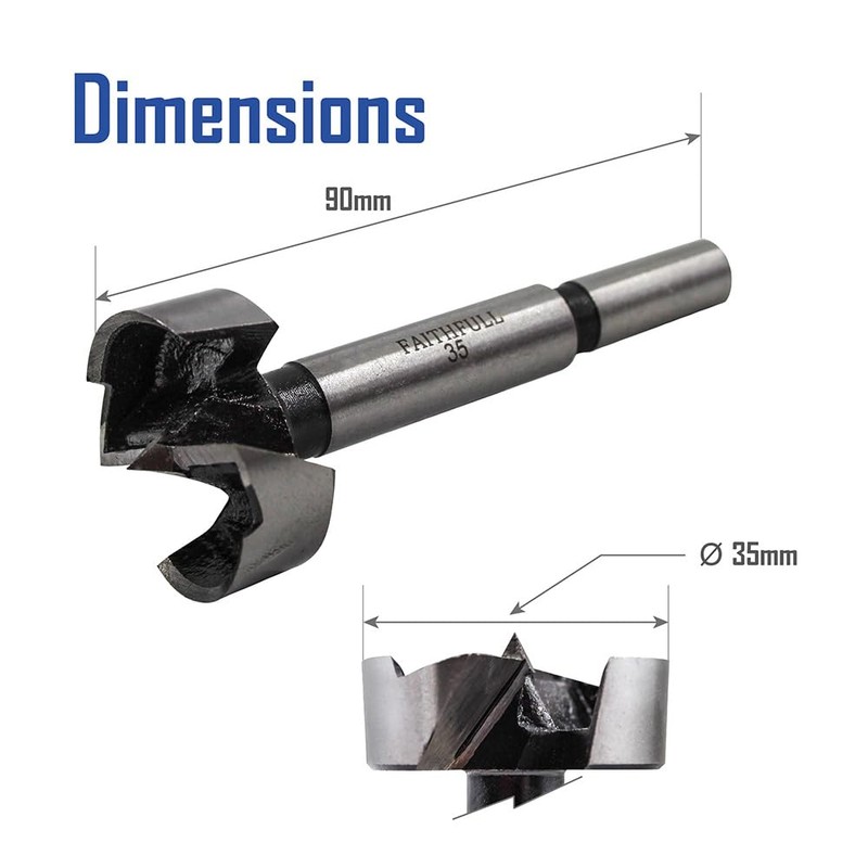 Faithfull FAIFOR30 Forstner Bit for Hardwood, Softwood, Drilling, Boring, Straight,