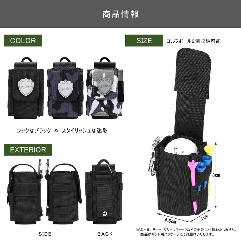 Top shine Lightweight Magnetic Closure Golf Ball Case Carabiner Heavy