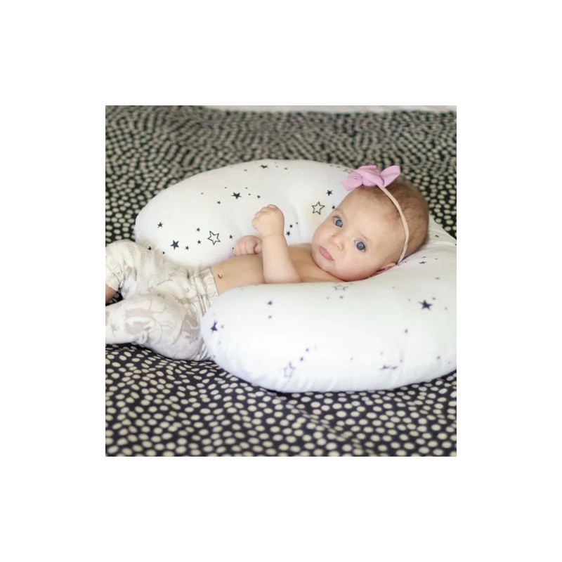 Cojín De Lactancia Bebe 100% Algodon Premium Chevron Gris