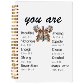 Ecezatik You Are Inspirational Christian Notebook Journal, Bible Journal Notebooks for Note Taking, Christian Gifts for Women Faith, Faith Based Gifts, Bible Journaling Spiral Notebook 5.5x8.3 Inch