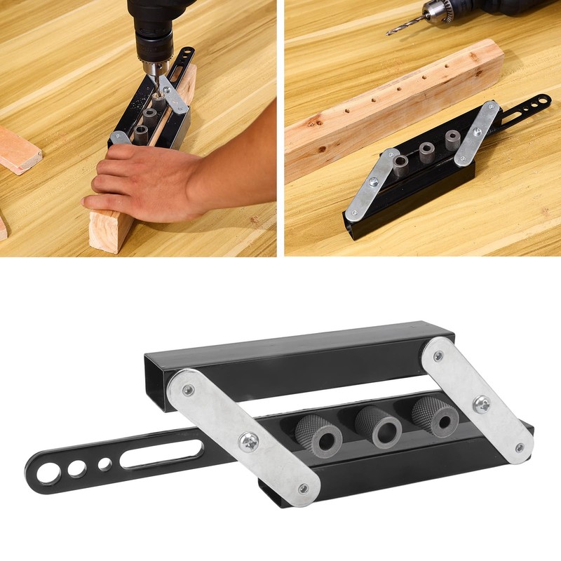 2-in-1 Hole Finder, Professional Self-Centering Dowel Gauge, Adjustable Drill Guide