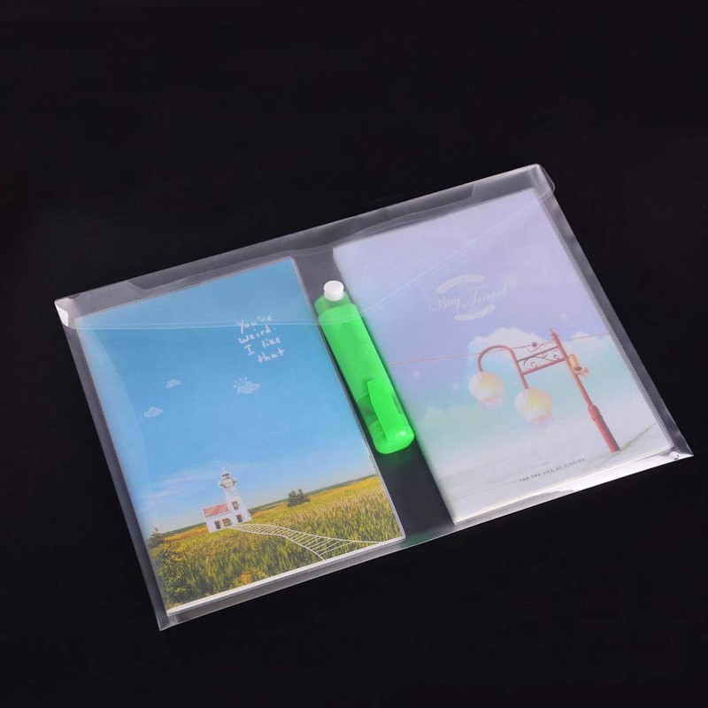 Alipis 12pcs Clear Document Folder Transparent File Organizer with Snap