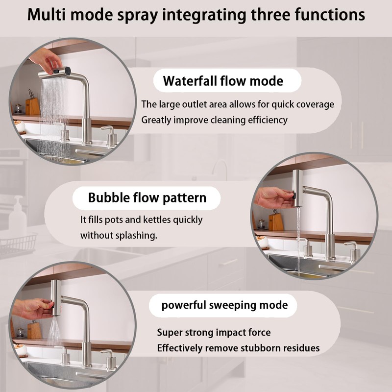 Kitchen Sink Faucet for 3 4 Hole with Sprayer -