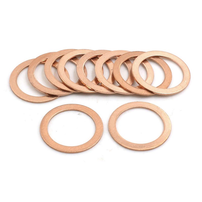 sourcing map Washers Flat Sealing Ring 22 mm Inner Copper
