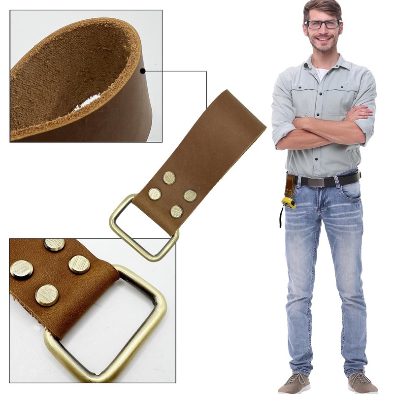 Tape Measure Holder with Leather Belt Clip - Heavy Duty