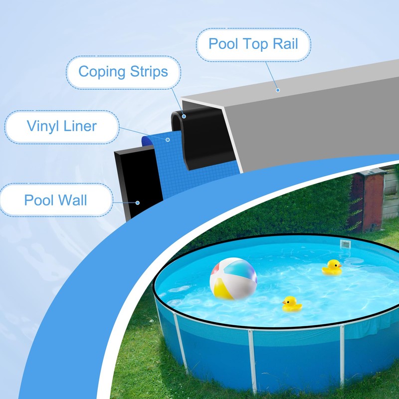 Niuyhe Coping Strips for Overlap Above Ground Pool Liners, Swimming