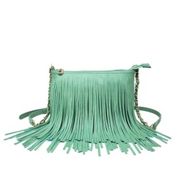Solene Fringe Crossbody Shoulder Bag with Strap, Tassel Messenger bag, Country Style Western Fringe Purse for Women - E031(Turquoise)