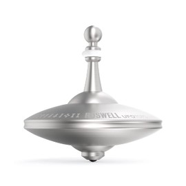 UFO Tops - Roswell | Metal Spinning Top | Inspired by The Documented 1947 UFO Sighting in Roswell, New Mexico (Color: Cosmic Silver)