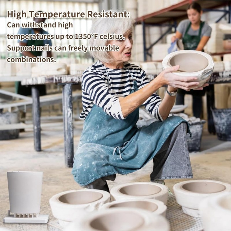 Hopbucan Kiln Stilts Support Nails Pottery Firing Mat High Temperatures