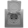 DELPHI Socket IP44 with Protection Lid Flush-Mounted Wet Room Rubber