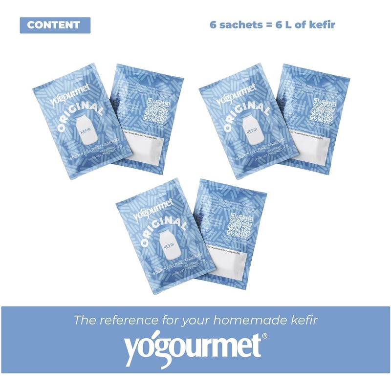 Yogourmet - Kefir Starter (6 Sachets = 6 Liters) -